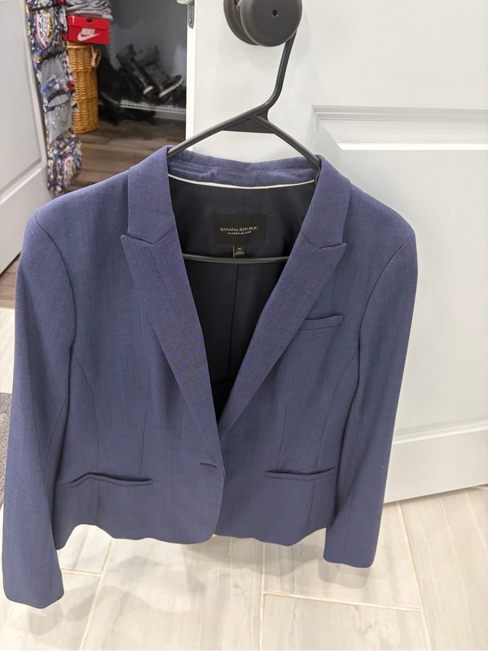 Banana Republic Women's Navy Tailored Single-Button Blazer